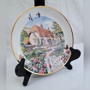 Pat Barrett Franklin Mint Rose Cottage Limited Edition Porcelain Decrotive Plate